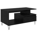 Coffee Table Black Oak 90 x 49 x 45 cm Engineered Wood 882716