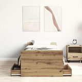 Bed Frame Artisan Oak Engineered Wood, Solid Pinewood Single 3328809