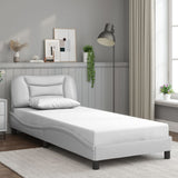 Bed Frame with LED without Mattress "Hvar" White 90x200 cm 3213907