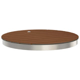 Garden Floor Shower WPC and Stainless Steel 201 Brown 42031216