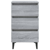 Bed Cabinet with Metal Legs Grey Sonoma 40x35x69 cm 813142