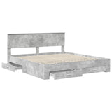 Bed Frame Concrete Grey 180 x 200 cm Engineered Wood 3410864