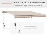 4x2.5m Manual Awning Window Door Sun Weather Shade w/ Handle Beige T3398P377732