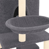 Cat Tree with Sisal Scratching Posts Dark Grey 180 cm 171602