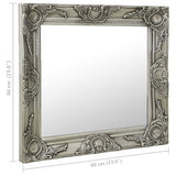 Wall Mirror Baroque Style 60x60 cm Silver 320334