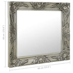 ZNTS Wall Mirror Baroque Style 60x60 cm Silver 320334