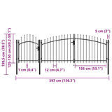 Garden Gate Woerden Steel 1.5X4 m Black 144364