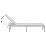Sun Lounger White 100% Polypropylene Standard Height-Adjustable 364220