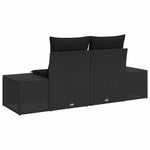 Garden Sofa with Cushion Black 123 x 62 x 69cm Poly Rattan 42006811
