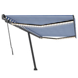 Manual Retractable Awning with LED 500x350 cm Blue and White 3069861