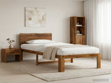 Single Bed Frame with Headboard ROSTOCK Natural 90 x 190 cm 903399