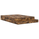 Storage Bed Frame with Drawer Smoked Oak 160 cm Engineered Wood 3335657