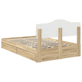 Storage Bed with Drawer Sonoma Oak 120 x 200 cm Engineered Wood 3413112
