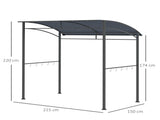 2.2 x 1.5 m BBQ Grill Gazebo Tent, Garden Grill with Metal Frame, Curved Canopy and 10 Hooks, T3398P325224