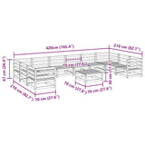 11 Piece Garden Sofa Set Solid Wood Douglas Fir 3299646