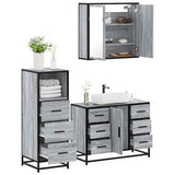 3 Piece Bathroom Furniture Set Grey Sonoma Engineered Wood 3301023