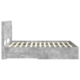 Bed Frame with Storage and Headboard Concrete Grey 3414098