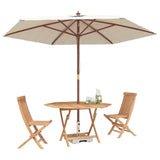 Garden Bistro Set Folding 3 pcs Brown Soild Teak Wood 3437367