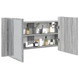 LED Bathroom Mirror Cabinet Grey Sonoma 90x12x45 cm Acrylic 834968