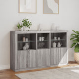 Sideboard with LED Lights Grey Sonoma 162x37x100 cm 3209147