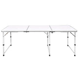 Foldable Camping Table Height Adjustable Aluminium 180 x 60 cm 41326