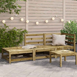 Garden Sofa with Footstool 2-Seater Impregnated Wood Pine 837976