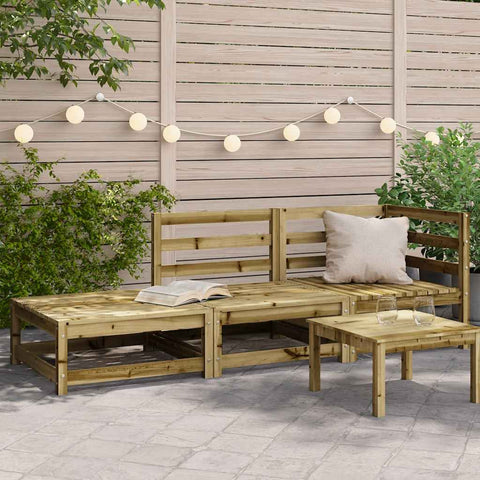 Garden Sofa with Footstool 2-Seater Impregnated Wood Pine 837976