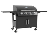 4 Burner Gas BBQ Grill Outdoor Portable Barbecue Trolley w/ Warming Rack, Side Shelves, Storage T3398P320134