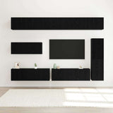 TV Cabinet Set Wall-mounted 7 pcs Black Oak Engineered Wood 3332588