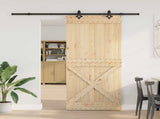 Sliding Door NARVIK Natural and Black 3445382