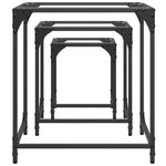 ZNTS Nesting Coffee Tables 3 pcs with Transparent Glass Top Steel 845986