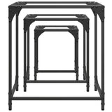 ZNTS Nesting Coffee Tables 3 pcs with Transparent Glass Top Steel 845986