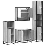 ZNTS 4 Piece Bathroom Furniture Set Grey Sonoma Engineered Wood 3301218