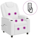 Recliner Massage Chair White 75 x 95 x 106 cm Fabric 42051154