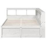 Bookcase Bed without Mattress White 140x190cm Solid Wood Pine 3324473