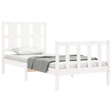 Bed Frame without Mattress White 90x200 cm Solid Wood Pine 3192217