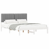 Bed Frame with Upholstered Headboard Light Grey 150 x 200 cm 878043