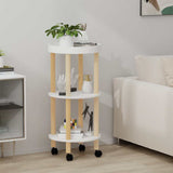3-tier Trolley White 38x38x82 cm Engineered Wood&Solid Wood Pine 345600