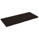 Bathroom Countertop Dark Brown 140x60x cm Treated Solid Wood 3156247