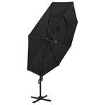 4-Tier Garden Parasol with Aluminium Pole Black 3x3 m 313834