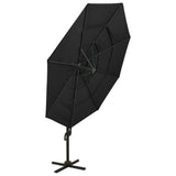 Garden Parasol Black Polyester 3x3 meters Foldable 313834