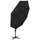 4-Tier Garden Parasol with Aluminium Pole Black 3x3 m 313834