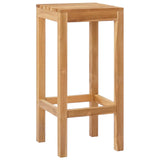 Bar Stool 2 pcs Natural Solid Teak Wood 42030009
