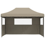 ZNTS Foldable Party Tent Pop-Up with 3 Sidewalls Taupe 4004970