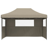 ZNTS Foldable Party Tent Pop-Up with 3 Sidewalls Taupe 4004970