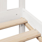 Bookcase Bed without Mattress White 150x200 cm King Solid Wood Pine 3321660