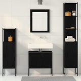 Bathroom Furniture Set with Door 4 pcs Black 33 x 33 x 185.5 cm 3334411