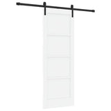 Sliding Door White and Black 73.5 x 198.5 cm Solid Pine Wood 3333159