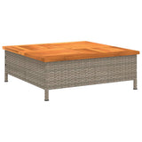 Parasol Base Cover Grey 70x70x25 cm Poly Rattan and Acacia 365953