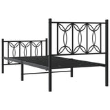 Metal Bed Frame without Mattress with Footboard Black 90x200cm 376139